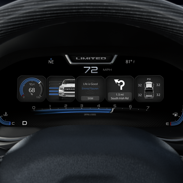 12-calowy ekran kierowcy ram rebel